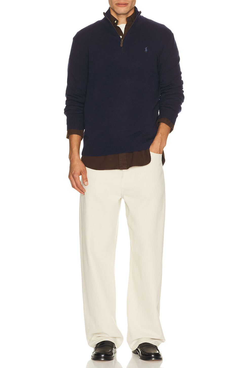 Long Sleeve Lux Merino Wool 1/2 Zip Pullover Sweater