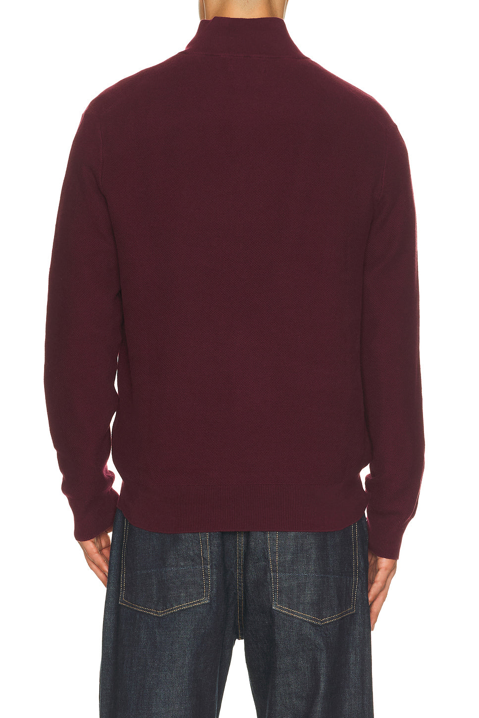Long Sleeve Cotton 1/2 Zip Pullover Sweater