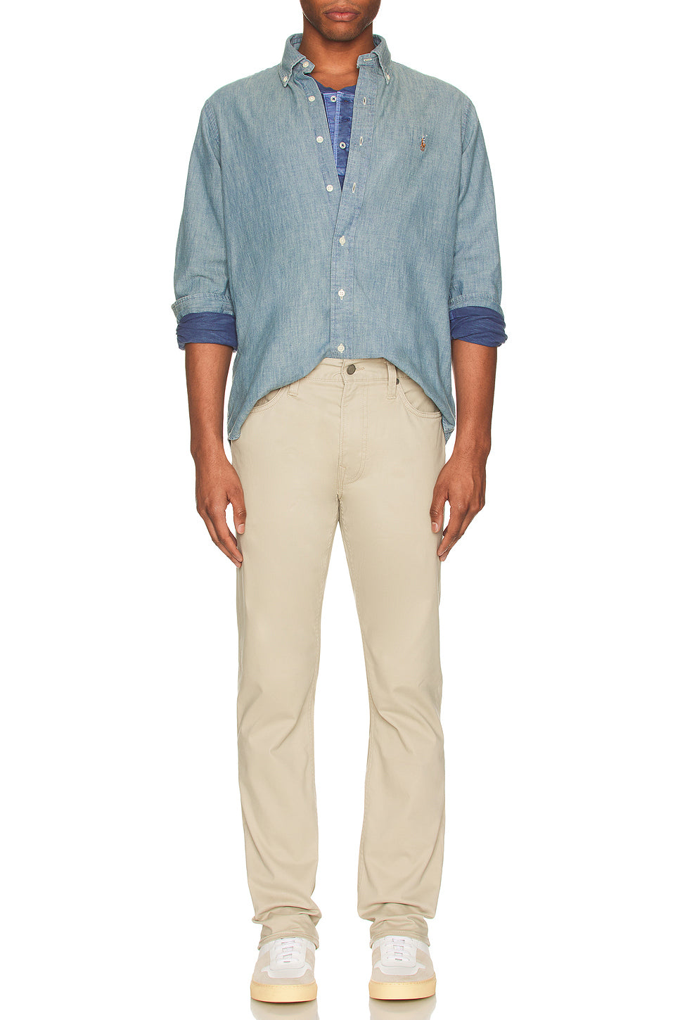 Long Sleeve Chambray Sport Shirt