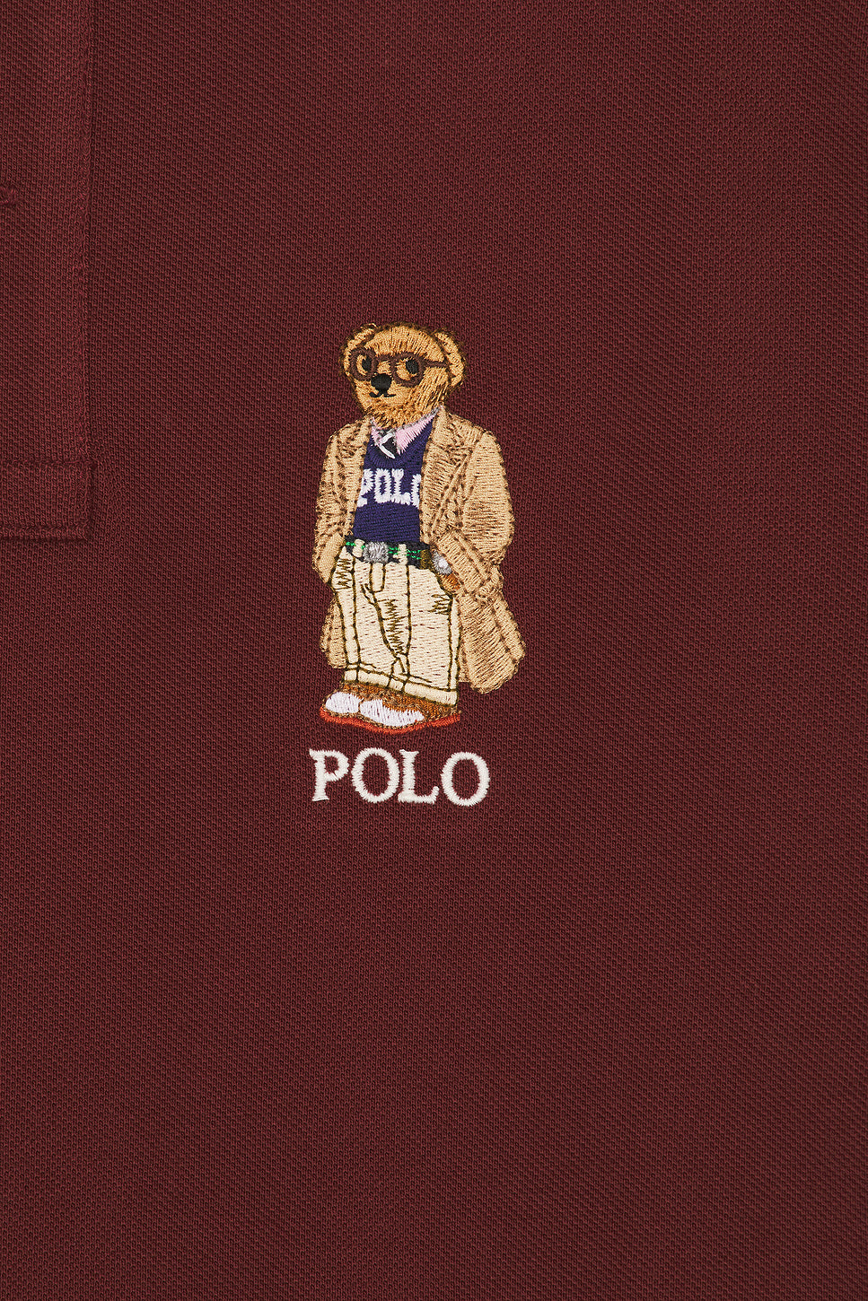 Short Sleeve Cotton Mesh Novelty Bear Polo