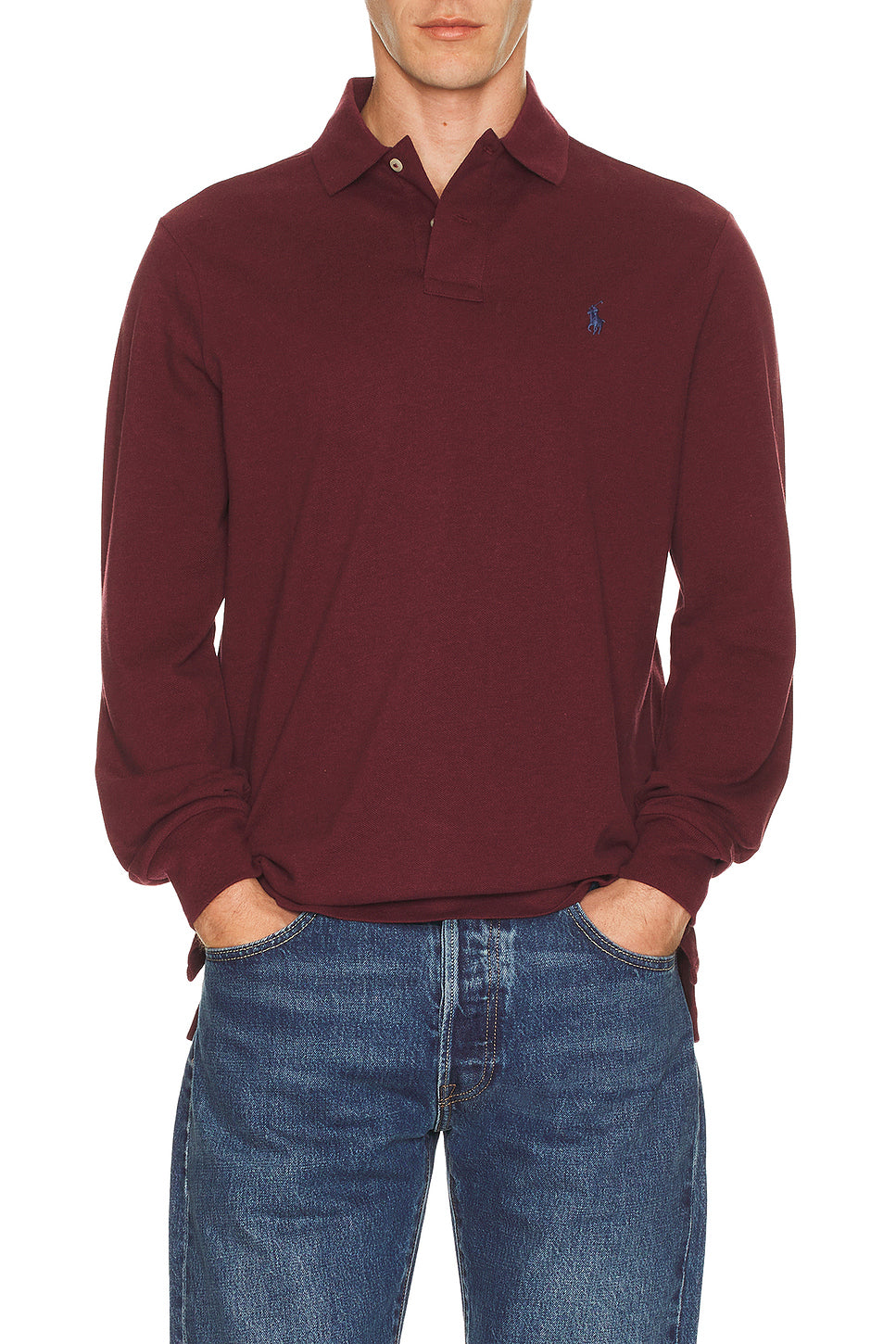 Long Sleeve Mesh Polo