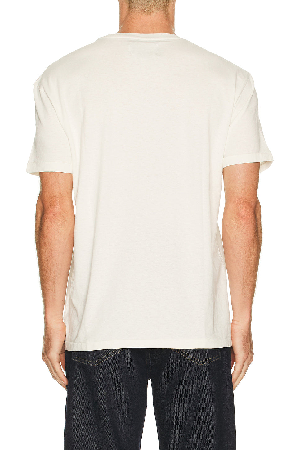 Short Sleeve Uneven Jersey Knit RL Dry Goods Printed Crewneck Tee Nevis