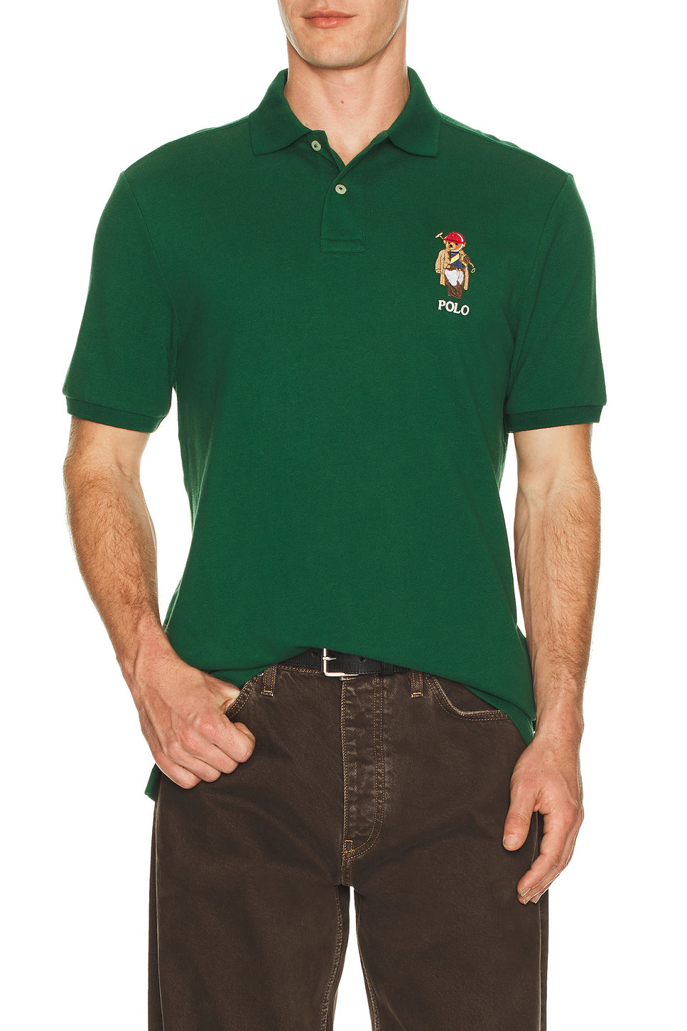 Short Sleeve Basic Mesh Society Bear Polo