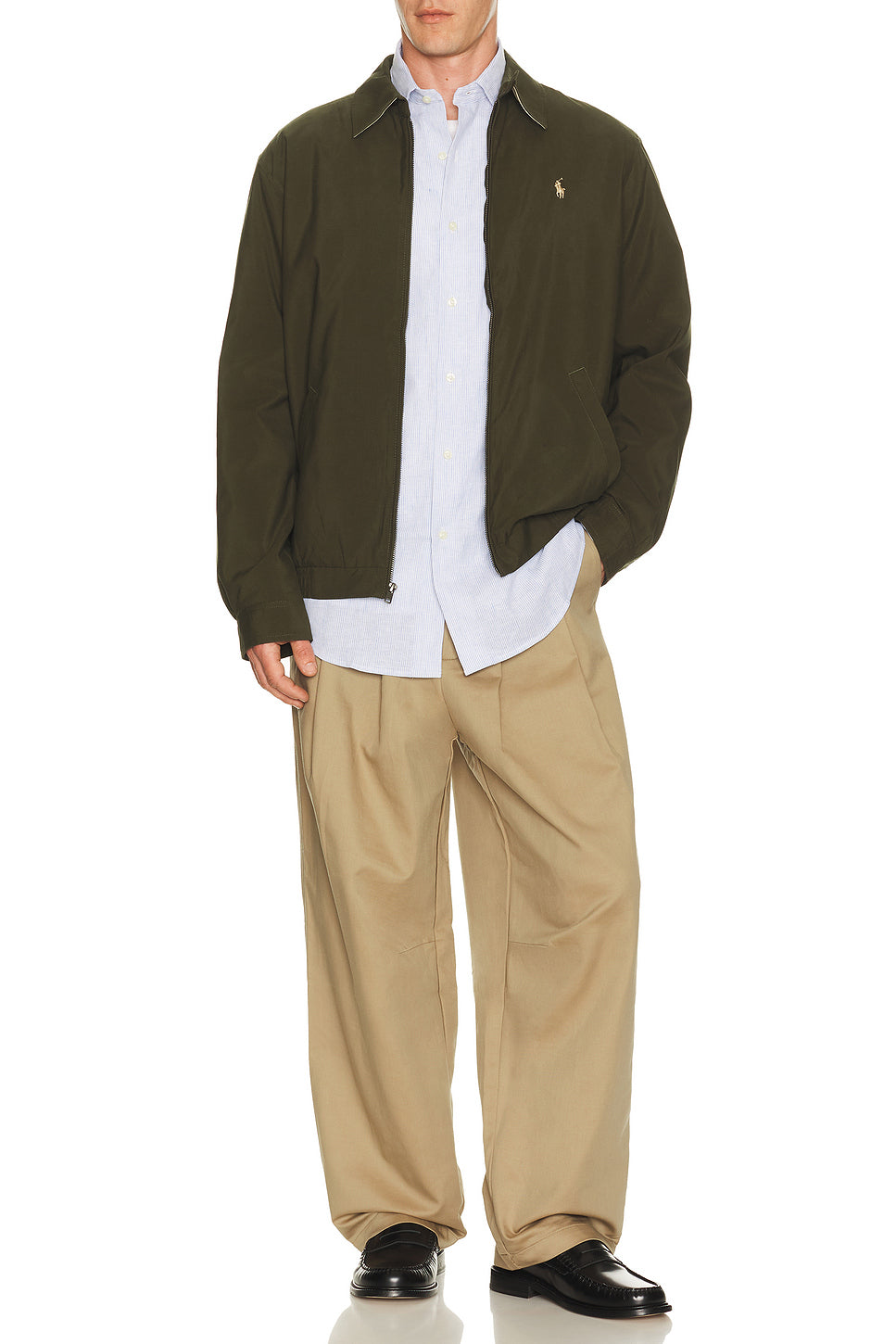 Long Sleeve Stretch Linen Sport Shirt Stripe