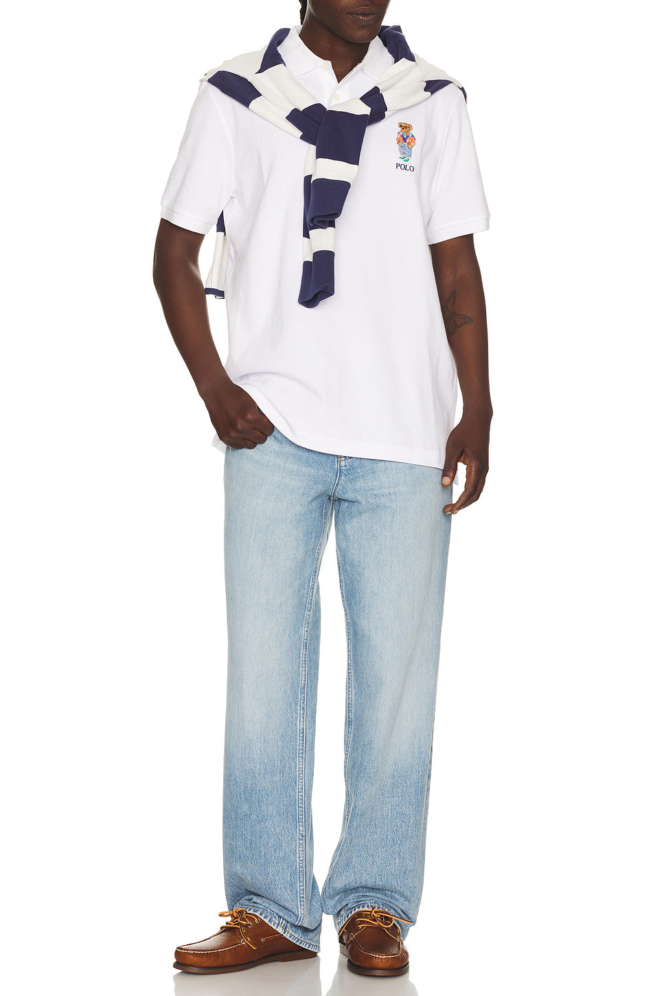 Short Sleeve Basic Mesh Novelty Summer Bear Polo