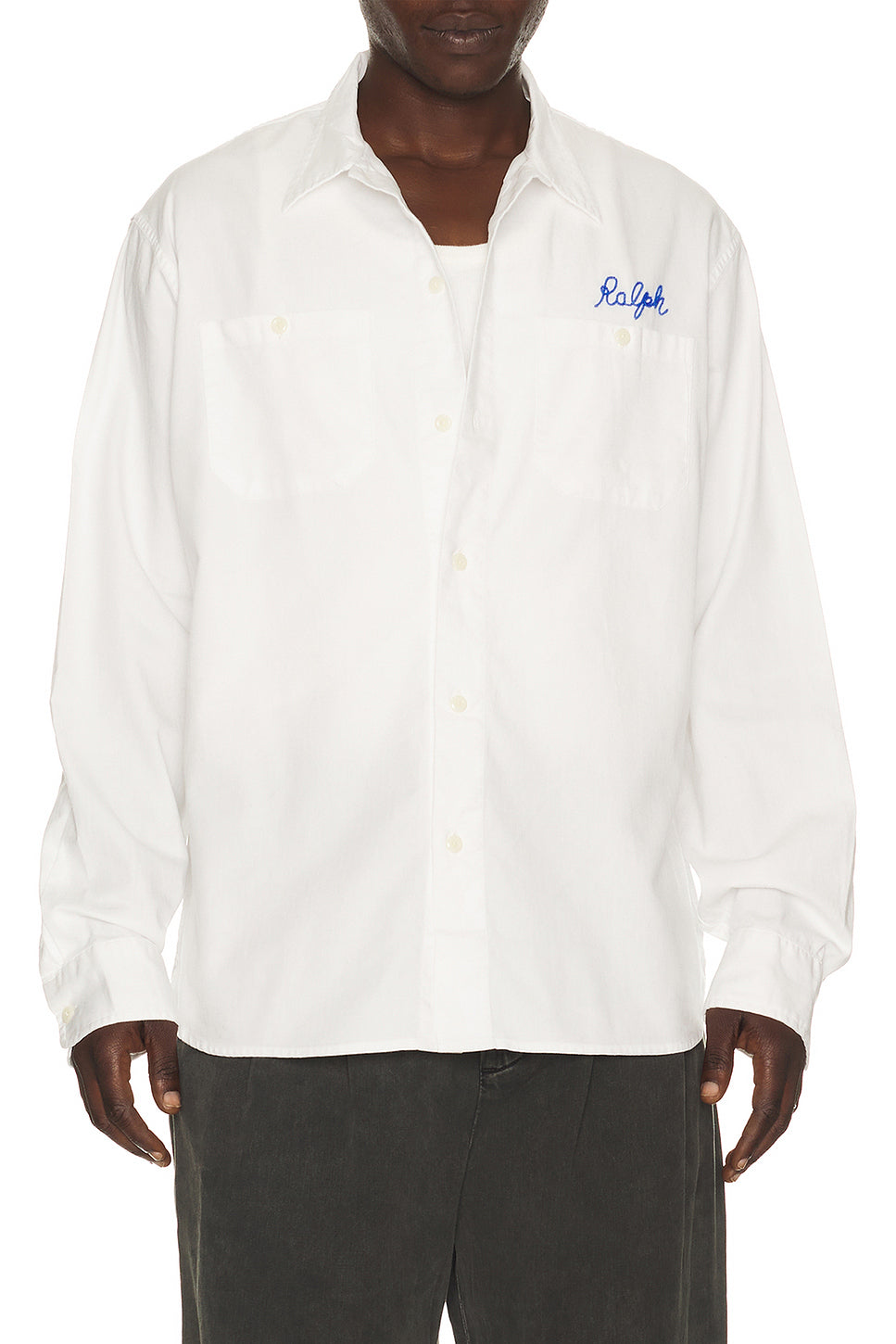 Long Sleeve Herringbone Chino Frank Work Shirt
