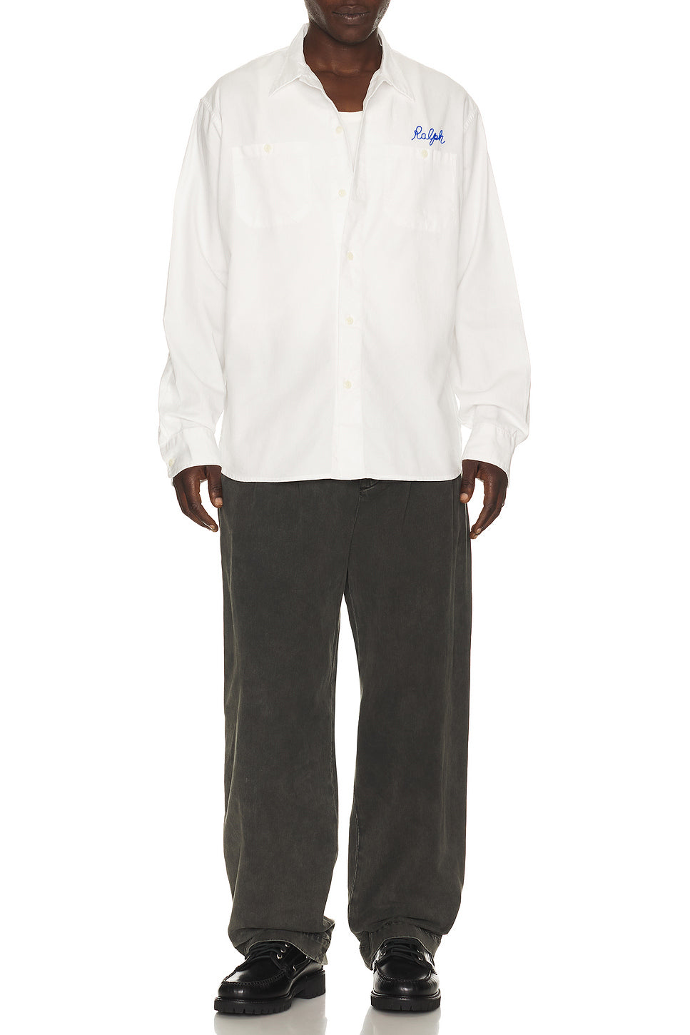 Long Sleeve Herringbone Chino Frank Work Shirt