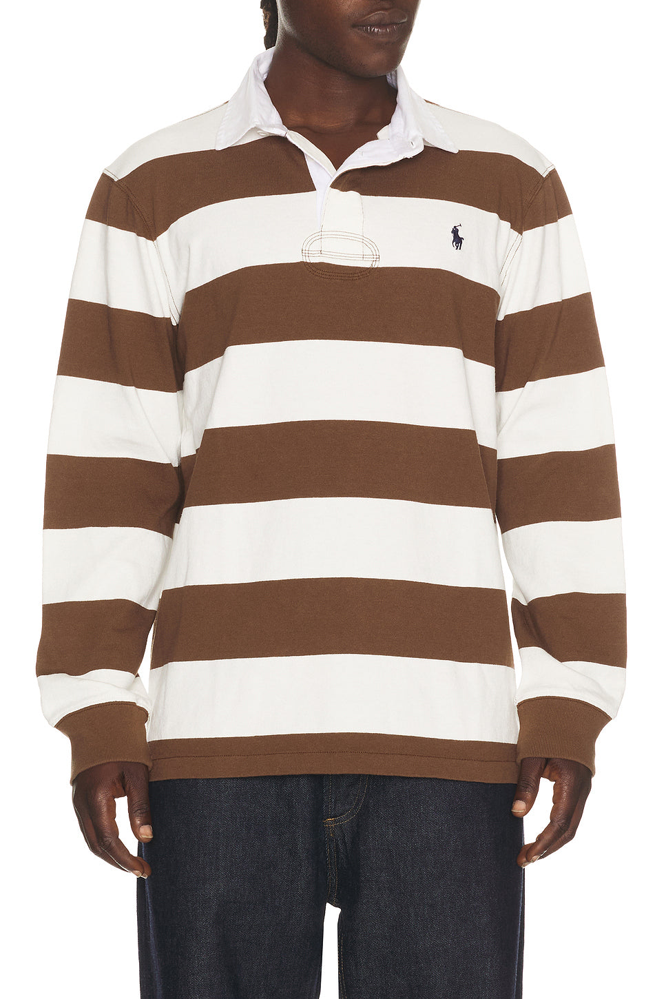 Long Sleeve Iconic Rugby Stripe Polo
