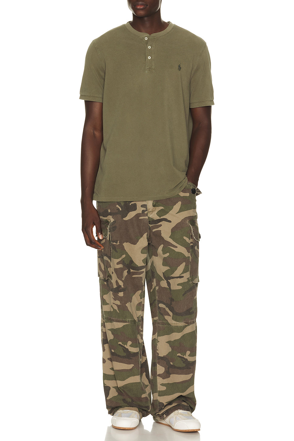 Short Sleeve Garment Dyed Featherweight Mesh Henley T-Shirt