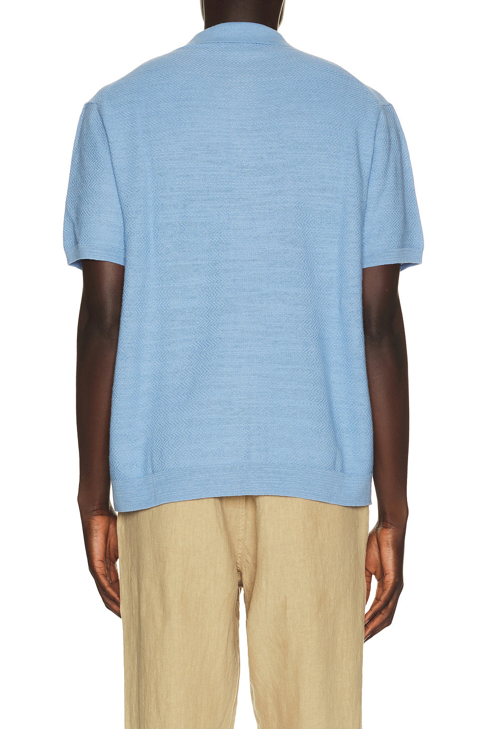 Short Sleeve Cotton Blend Textured Cardigan Sweater With Collar