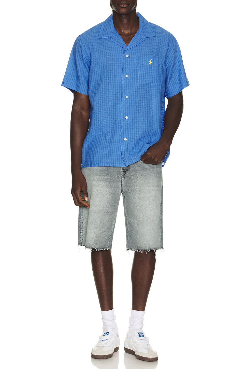 Short Sleeve Seersucker Linen Andy Camp Shirt