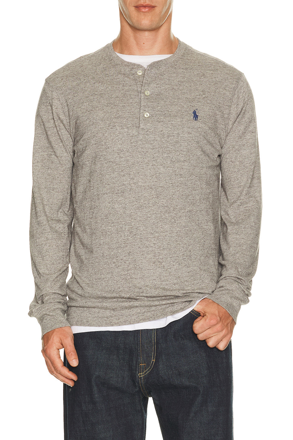 Long Sleeve Slub Jersey Henley T-Shirt