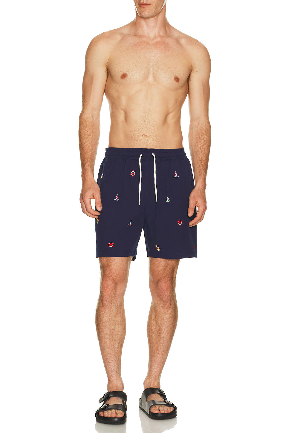 Stretch Polyester Boat All Over Traveler Swim Trunk
