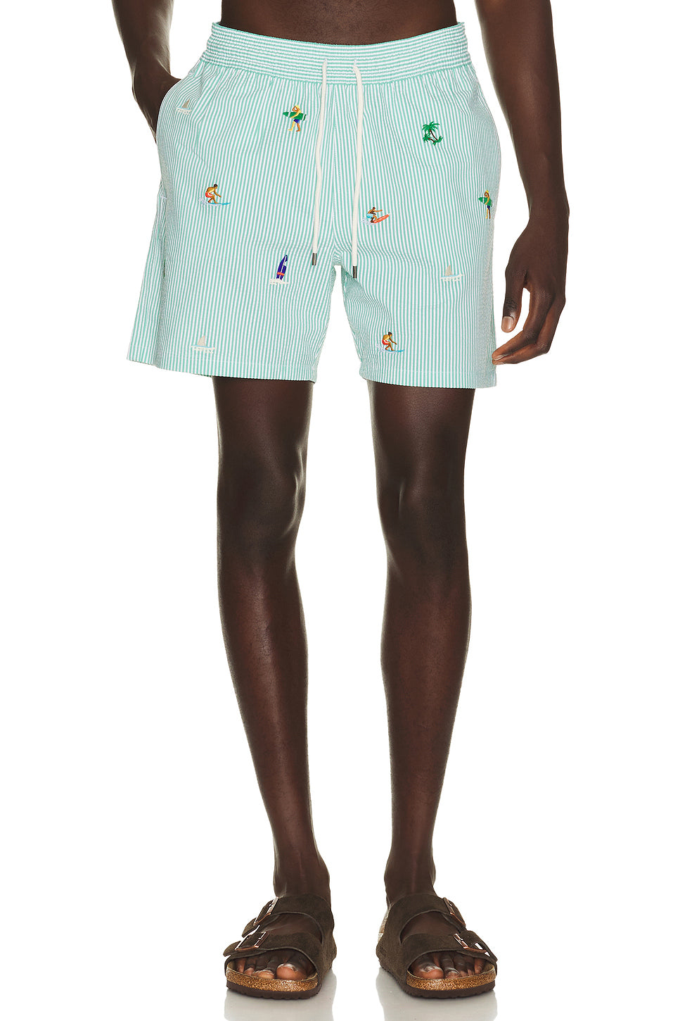 Stretch Seersucker Traveler Swim Trunk