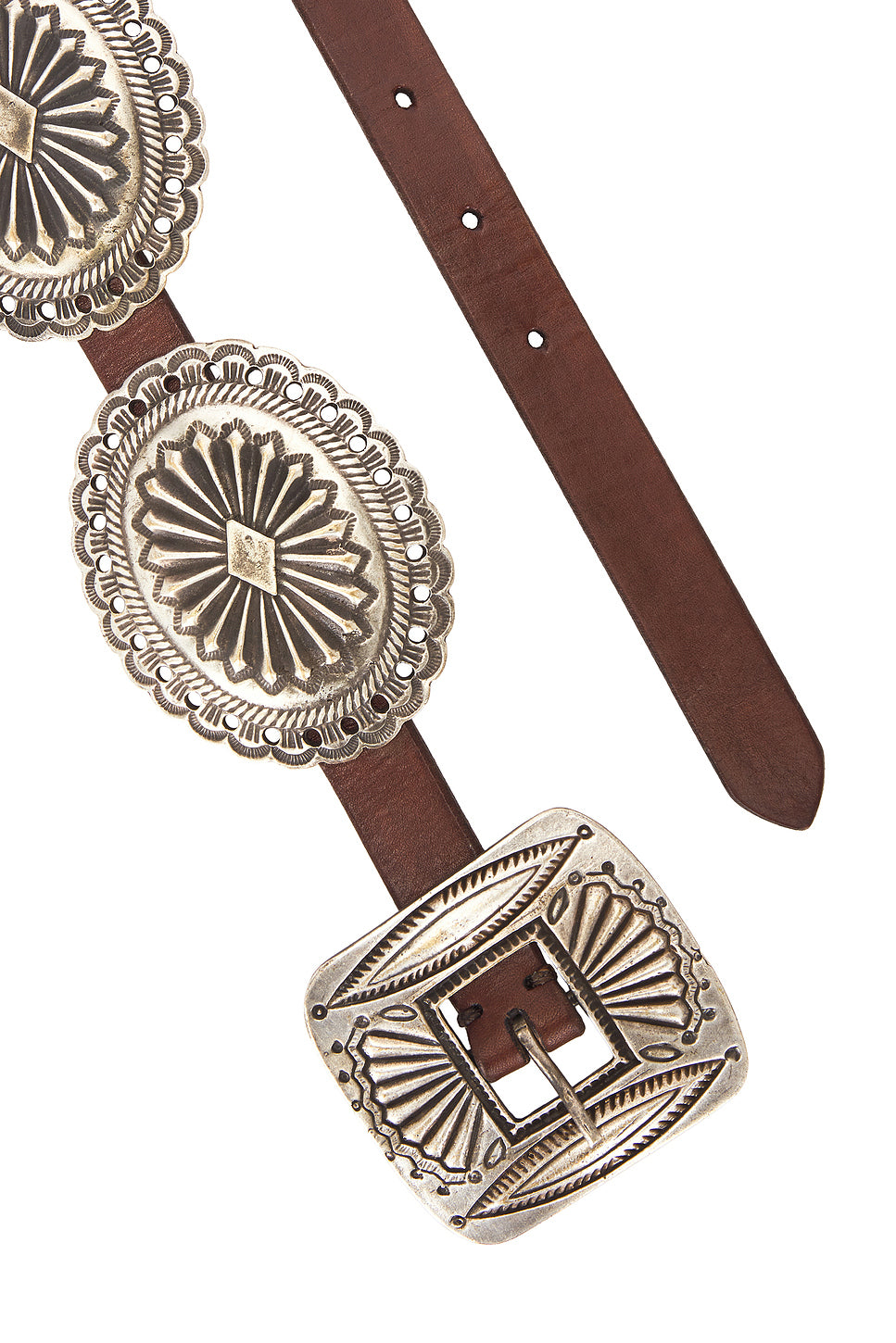 Distressed Leather Concho Belt