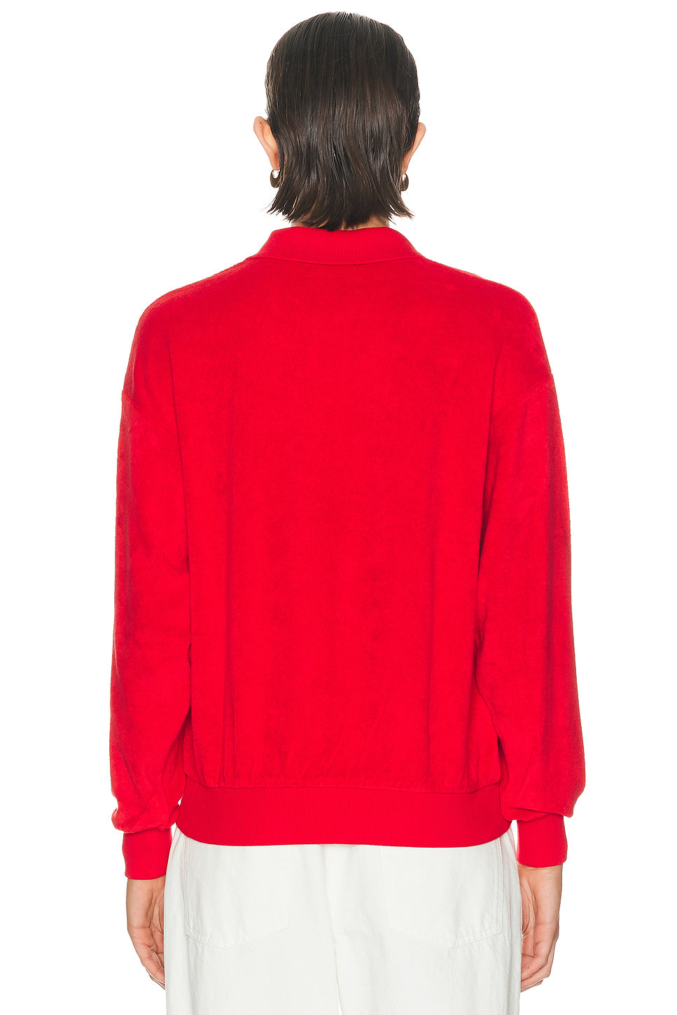 Terry Knit Long Sleeve Pullover Sweater