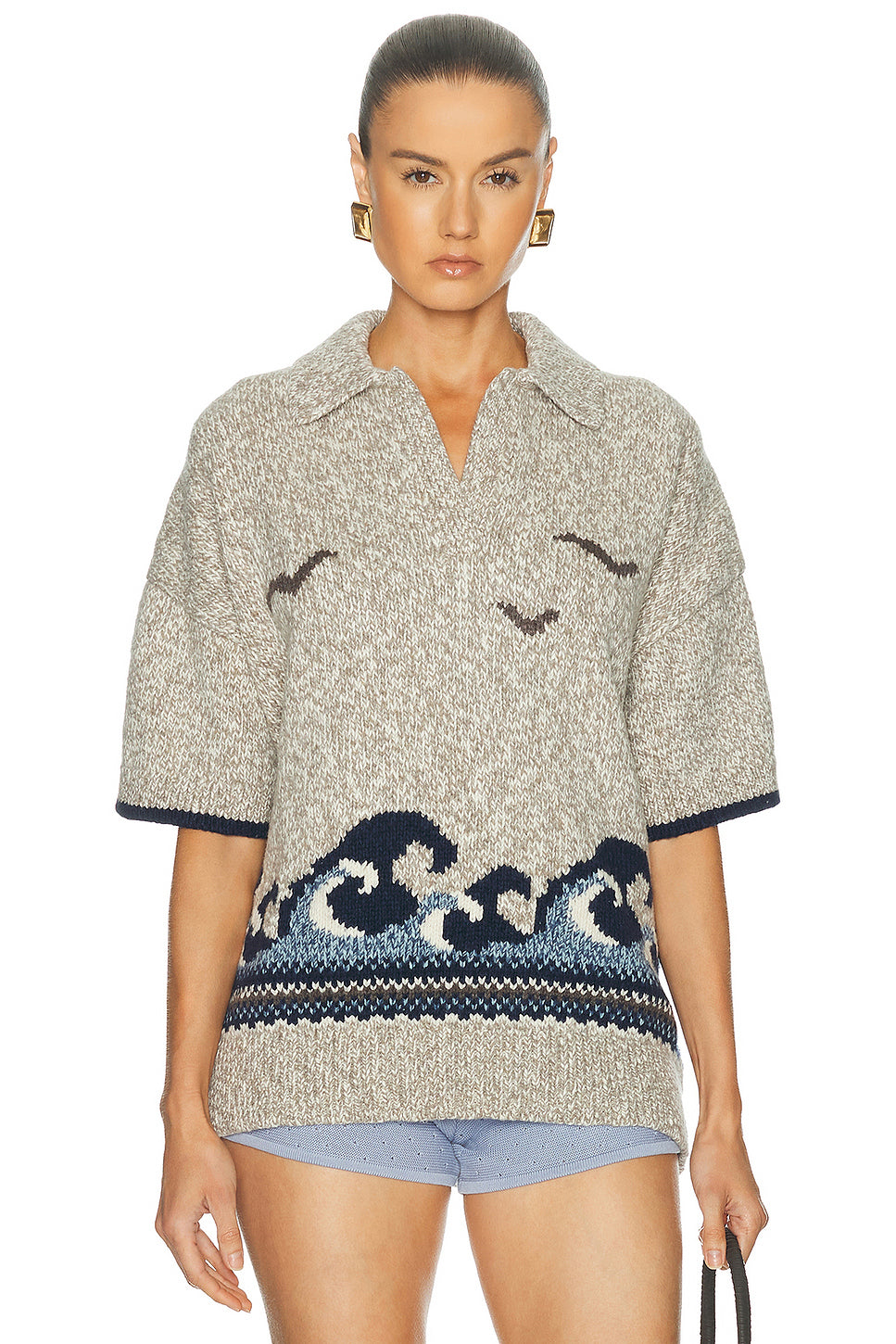 Short Sleeve Polo Sweater