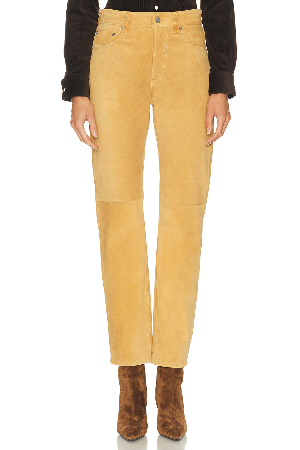 Suede Straight Leg Pant
