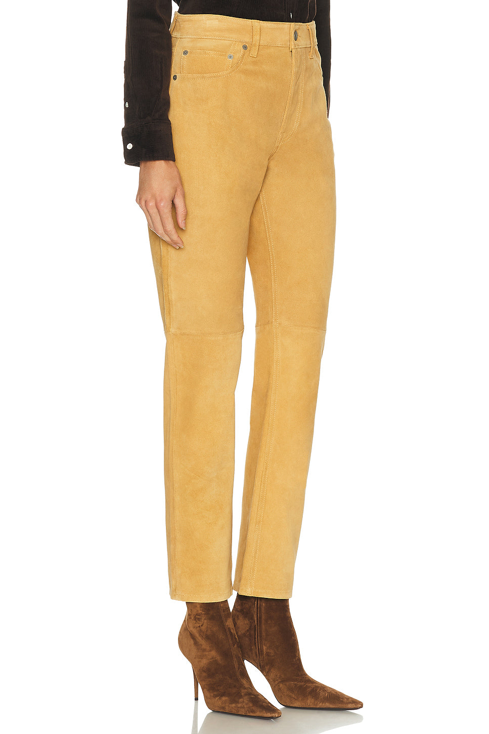 Suede Straight Leg Pant