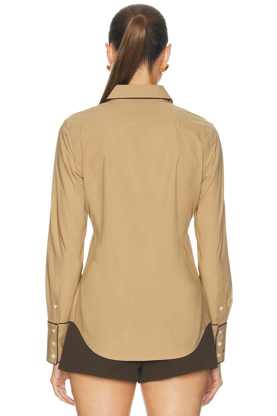 Long Sleeve Piping Shirt
