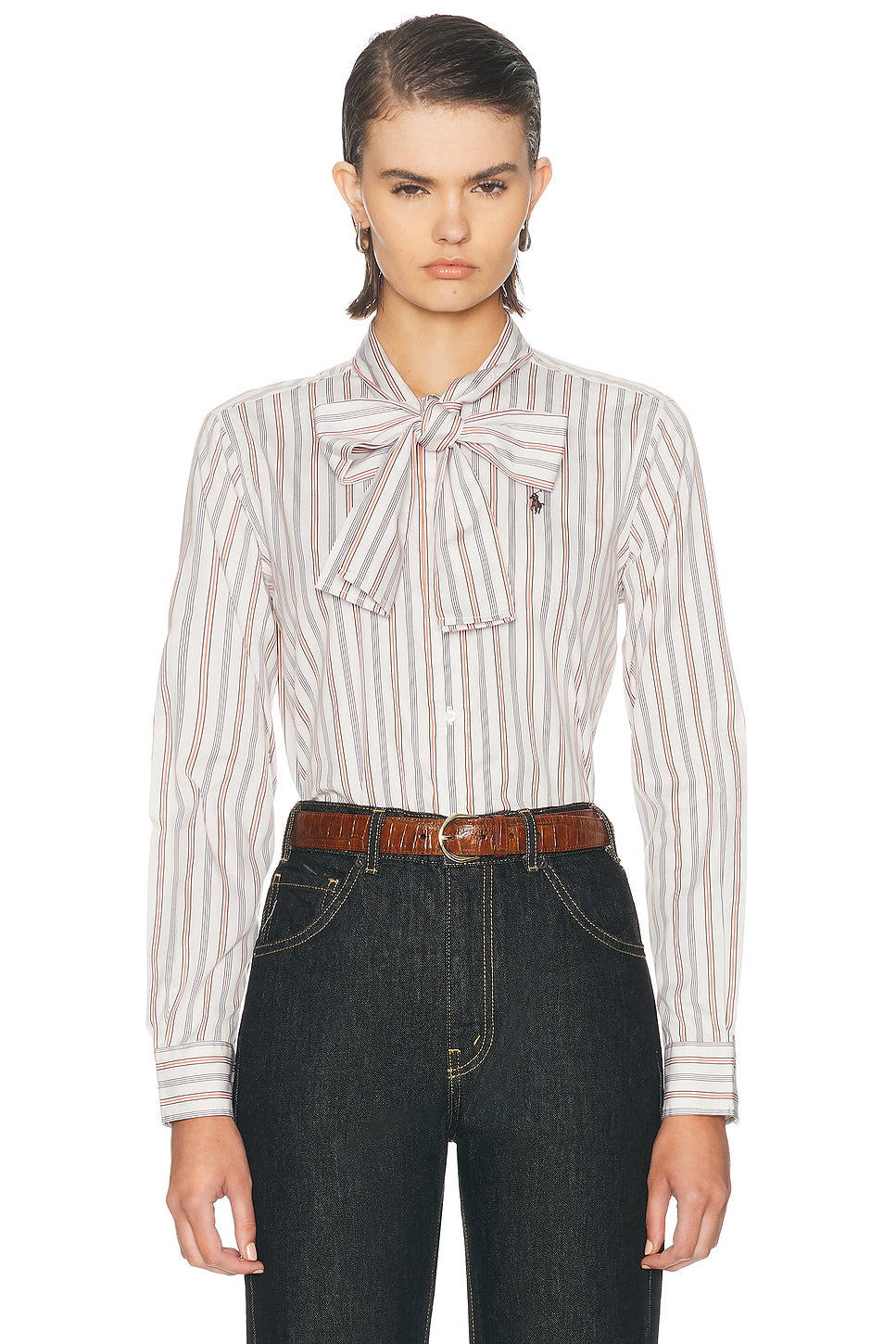 Long Sleeve Tie Collared Shirt