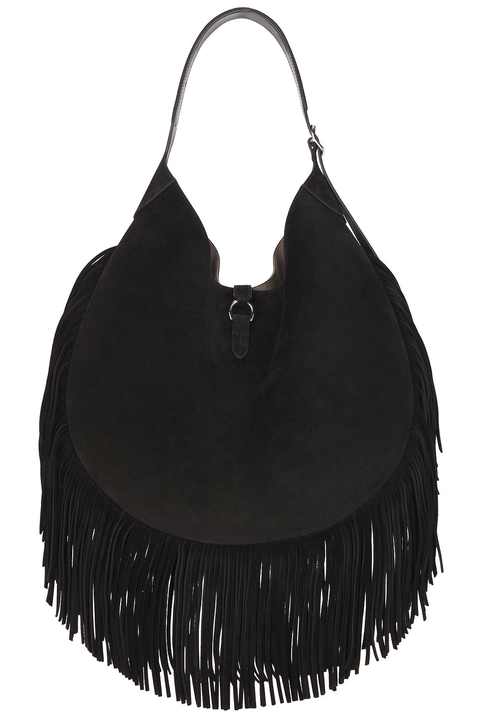Large Fringe Suede Id Shoulder Bag
