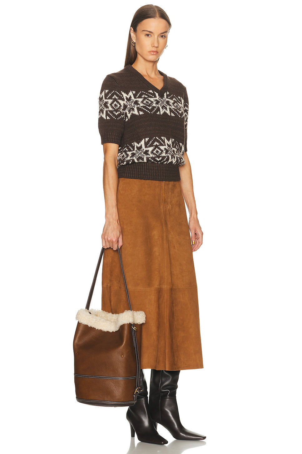 Medium Shearling Bucket Bag