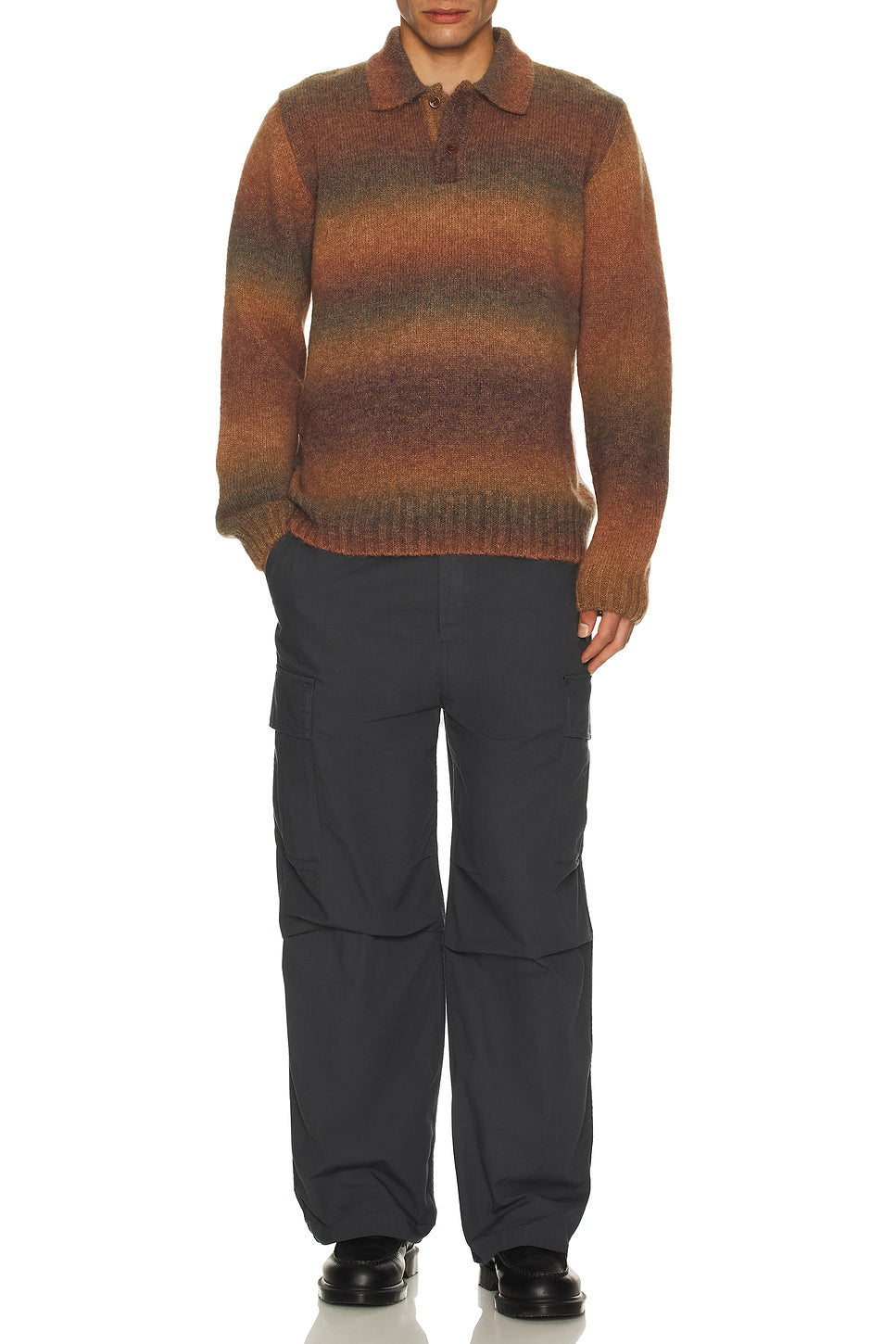 Alpaca Long Sleeve Knit Polo