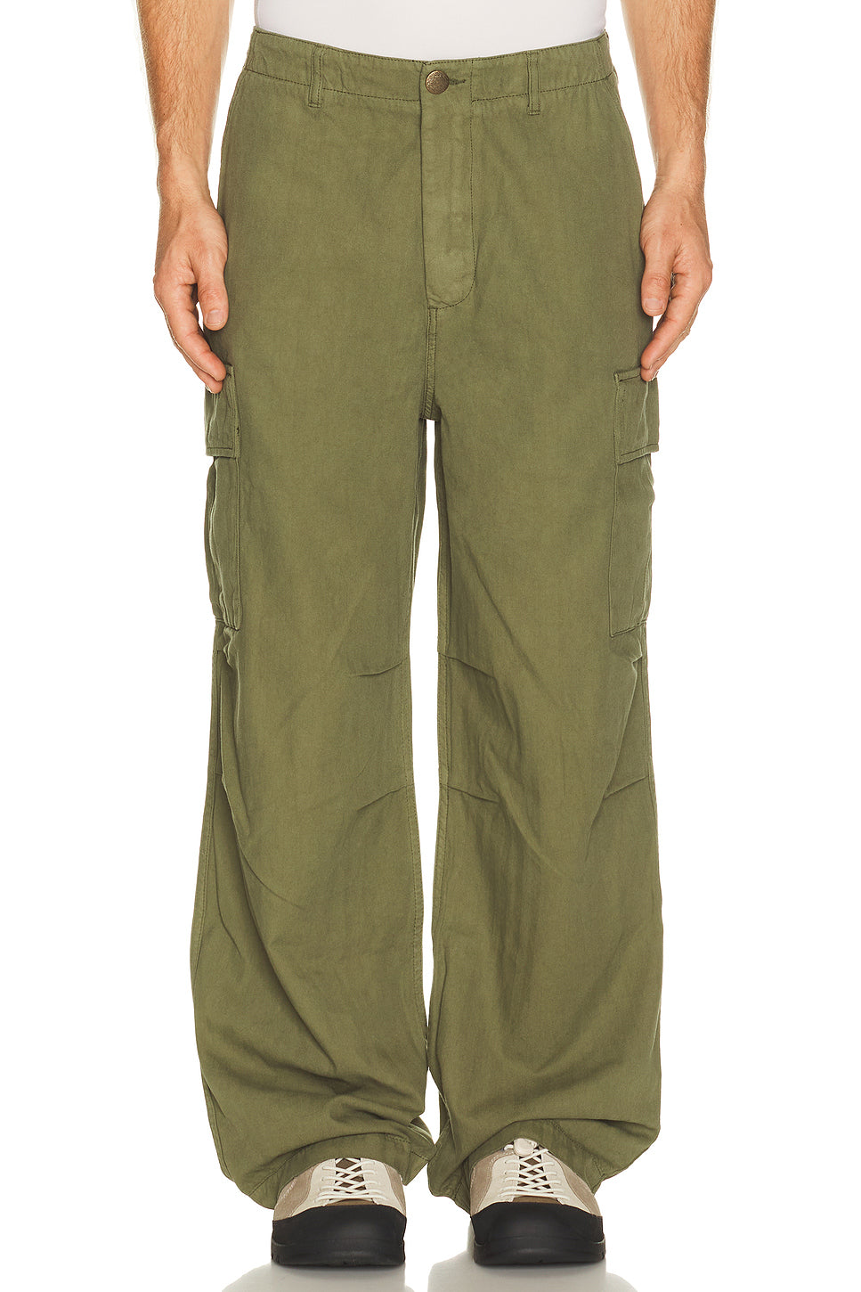 Herringbone Cargo Trousers