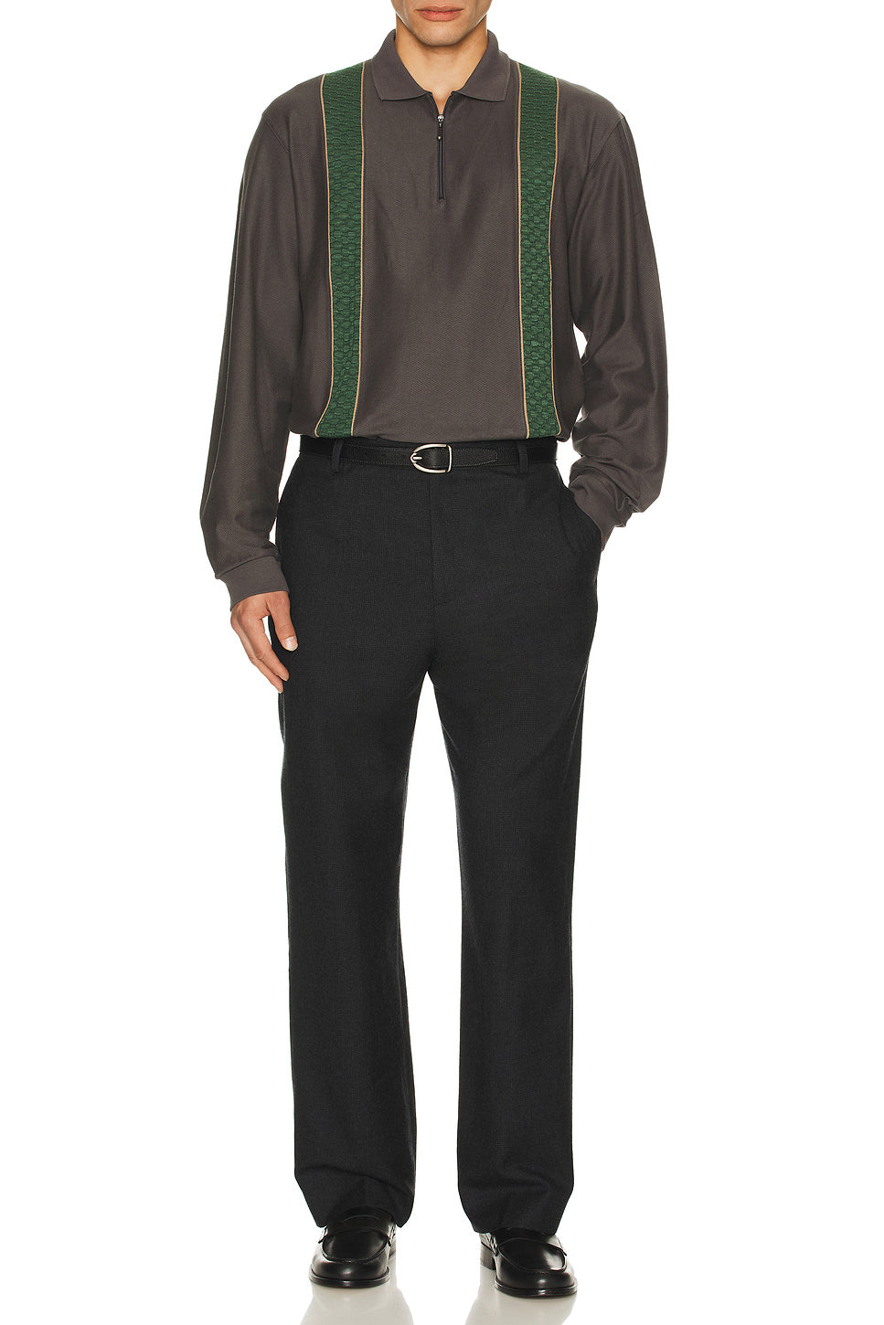 Society Long Sleeve Zip Polo