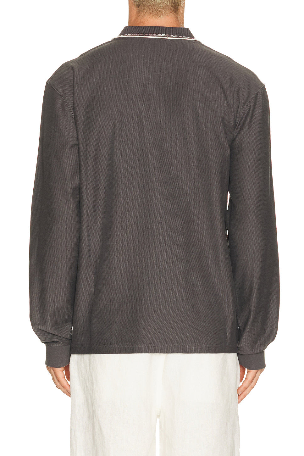 Panel Long Sleeve Zip Polo