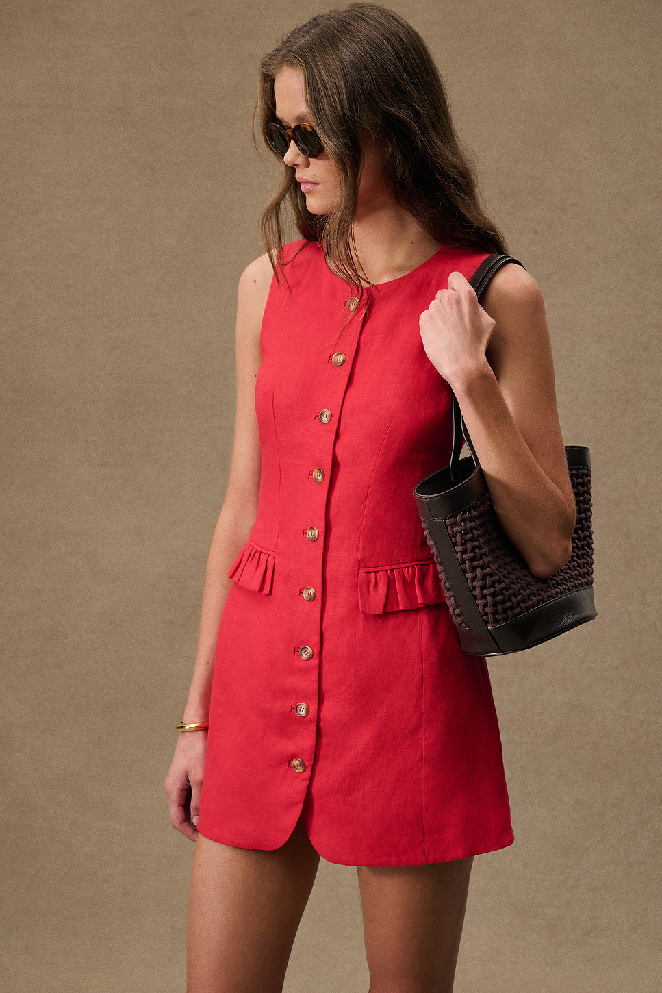 X FWRD Matilda Button Down Mini Dress