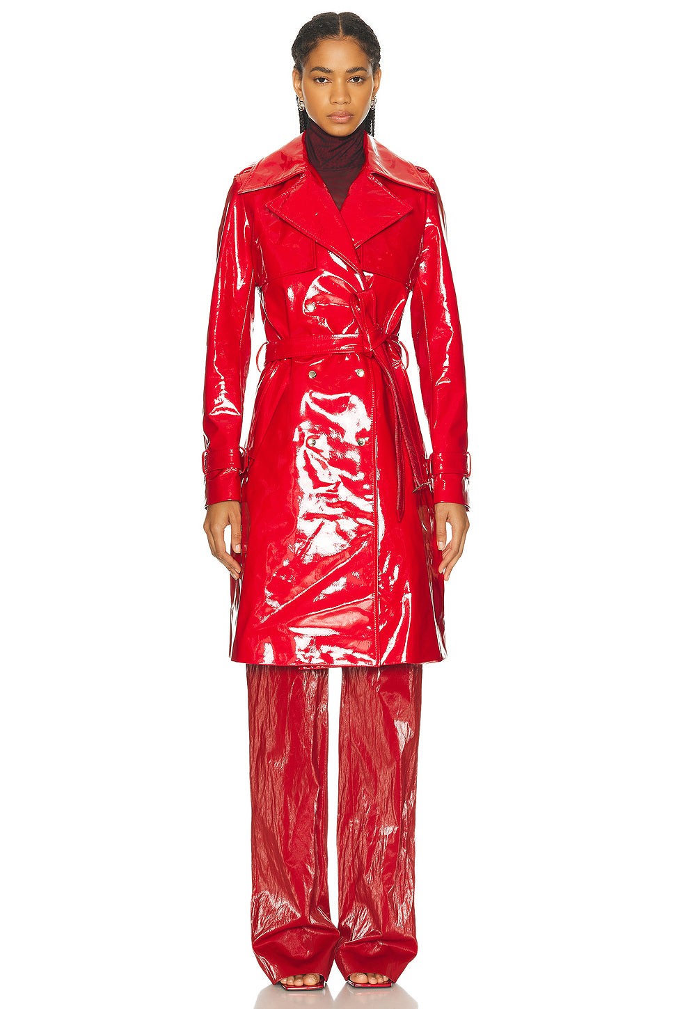 Patent Leather Trench Coat