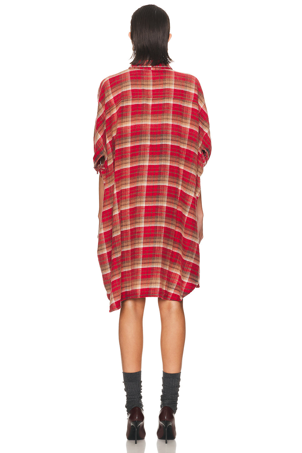 Plaid Oversized Boxy Shirt Dress