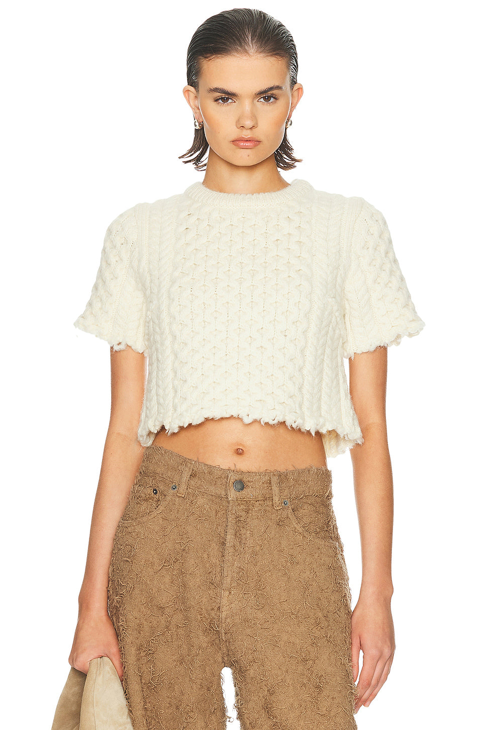 Cut-off Shrunken Fisherman Sweater