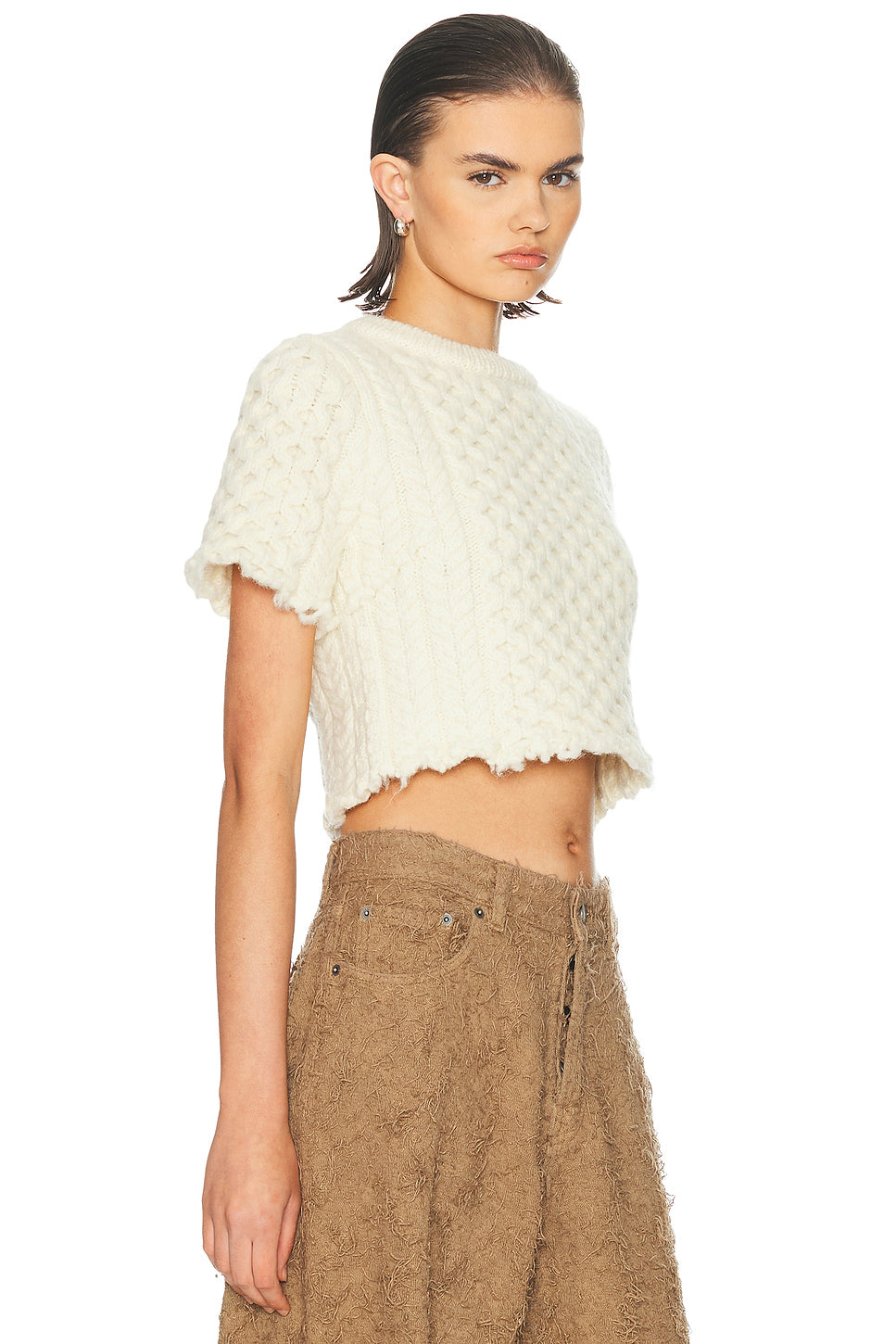 Cut-off Shrunken Fisherman Sweater