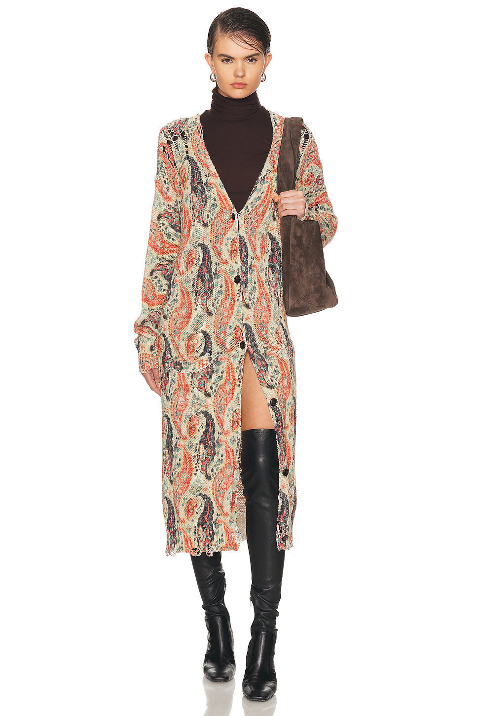 Printed Long Cardigan