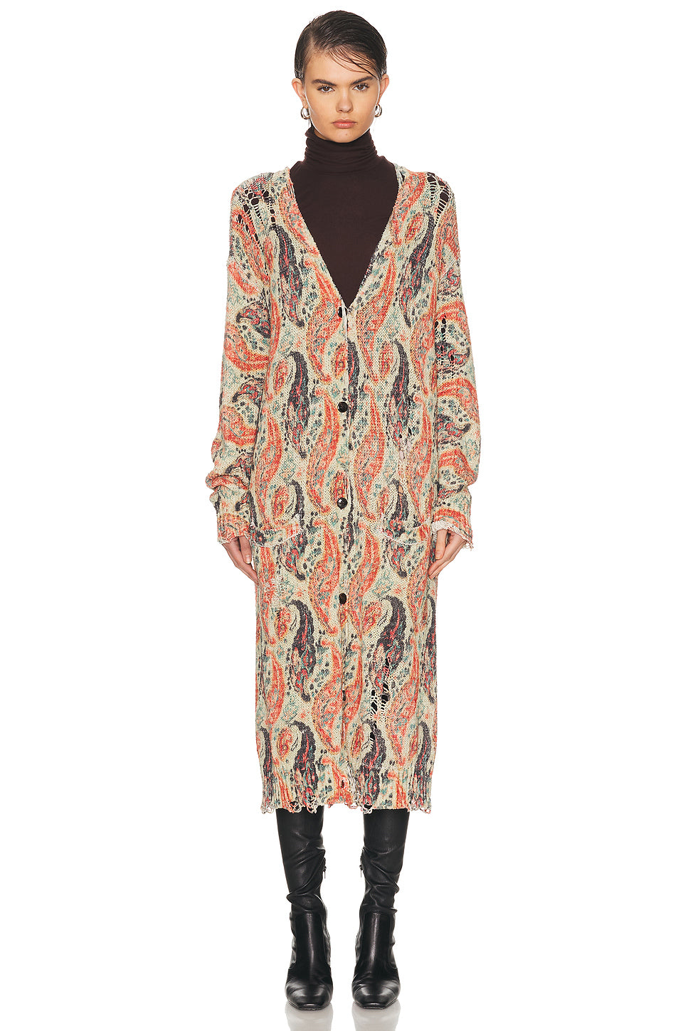 Printed Long Cardigan