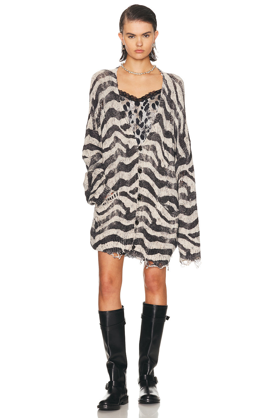 Printed Oversized Cardigan