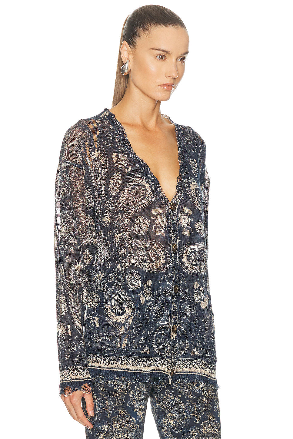 Printed Boyfriend Cardigan