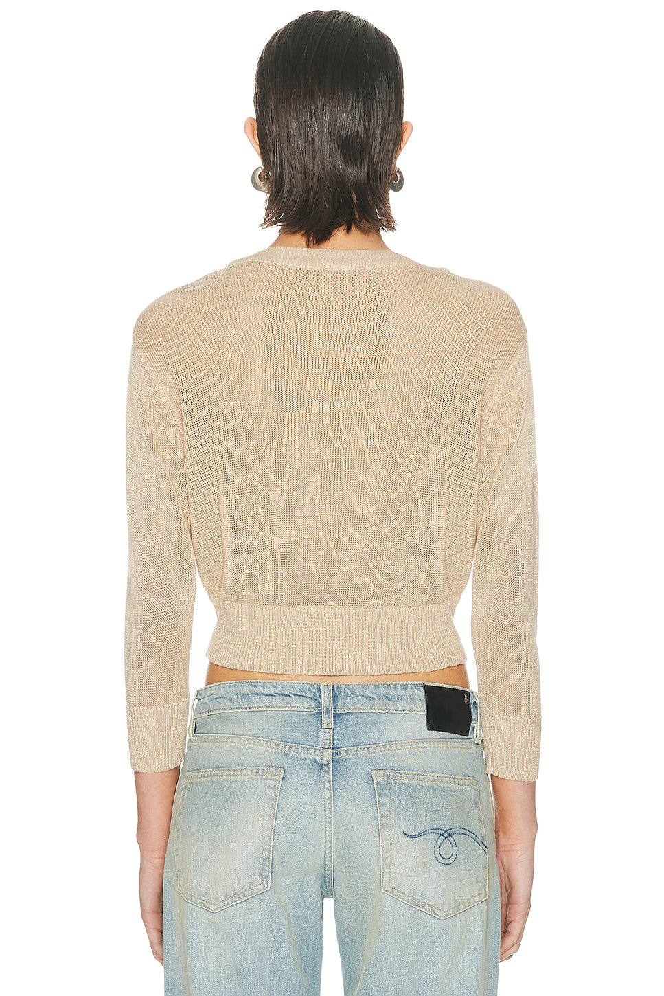 3/4 Sleeve Twisted Front Cardigan