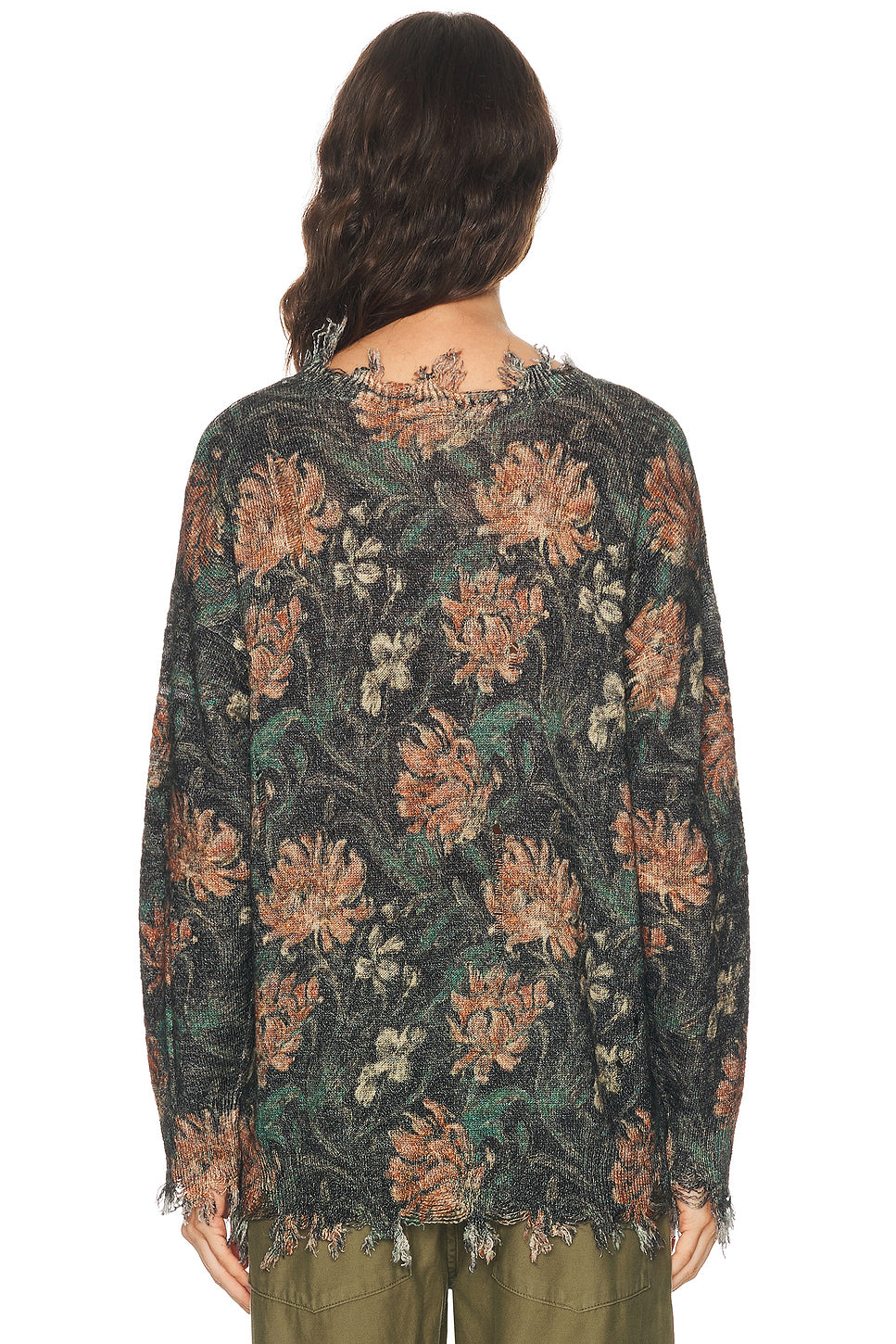Distressed Edge Crewneck Sweater
