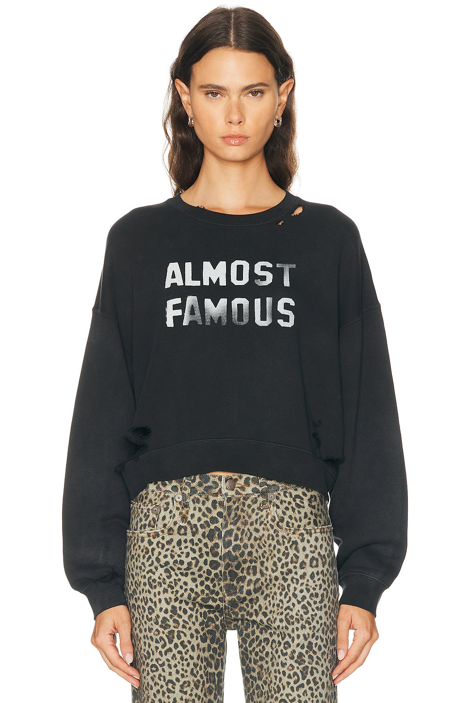Almost Famous Cropped Crewneck Sweatshirt