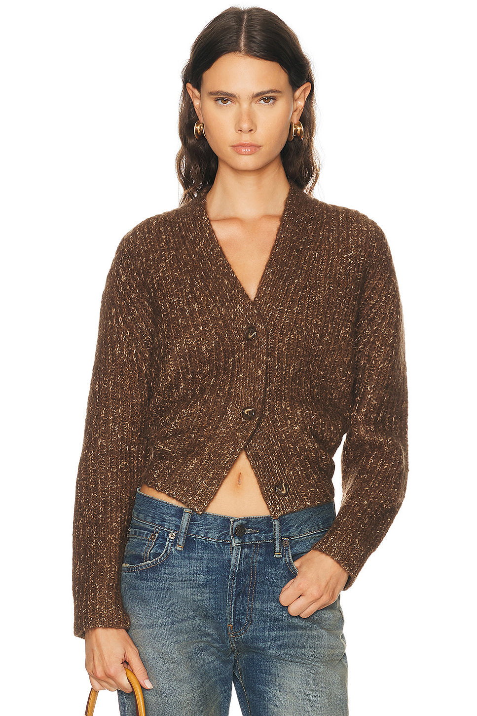 Split Hem Ribbed Cardigan