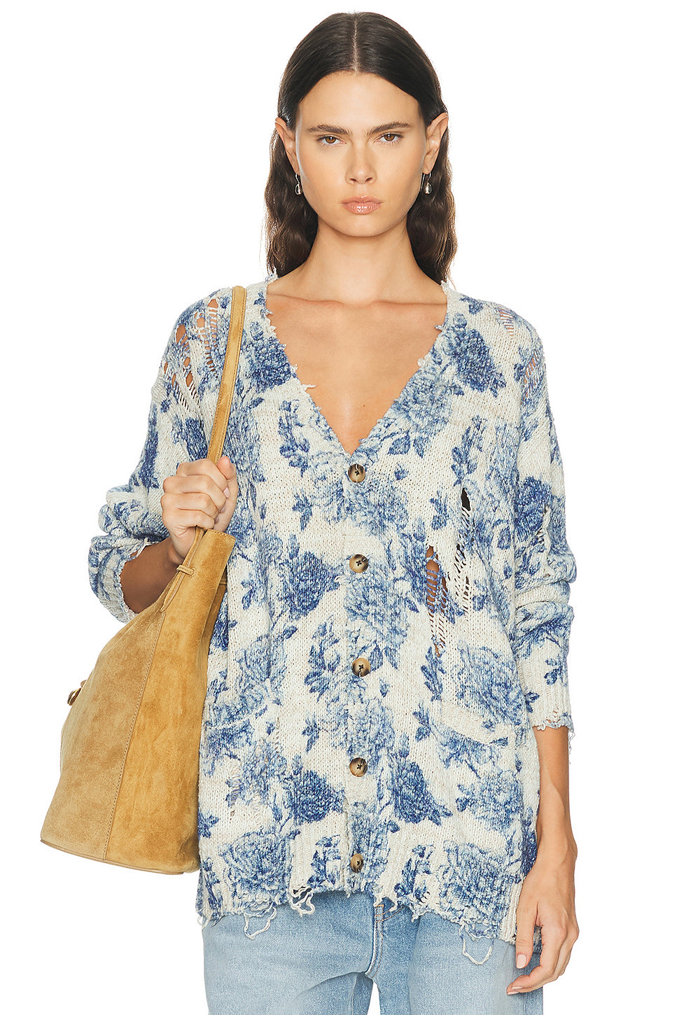 Printed Boyfriend Cardigan