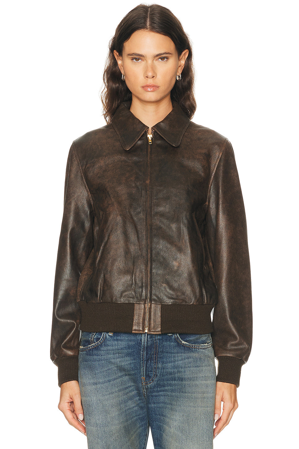 Boyfriend Leather Bomber Jacket