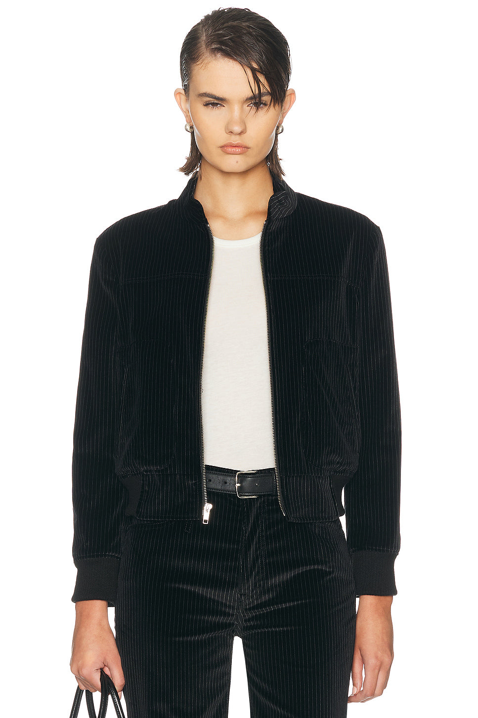 Shrunken Jacket with Stand Collar