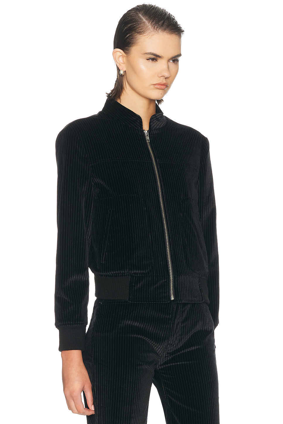 Shrunken Jacket with Stand Collar