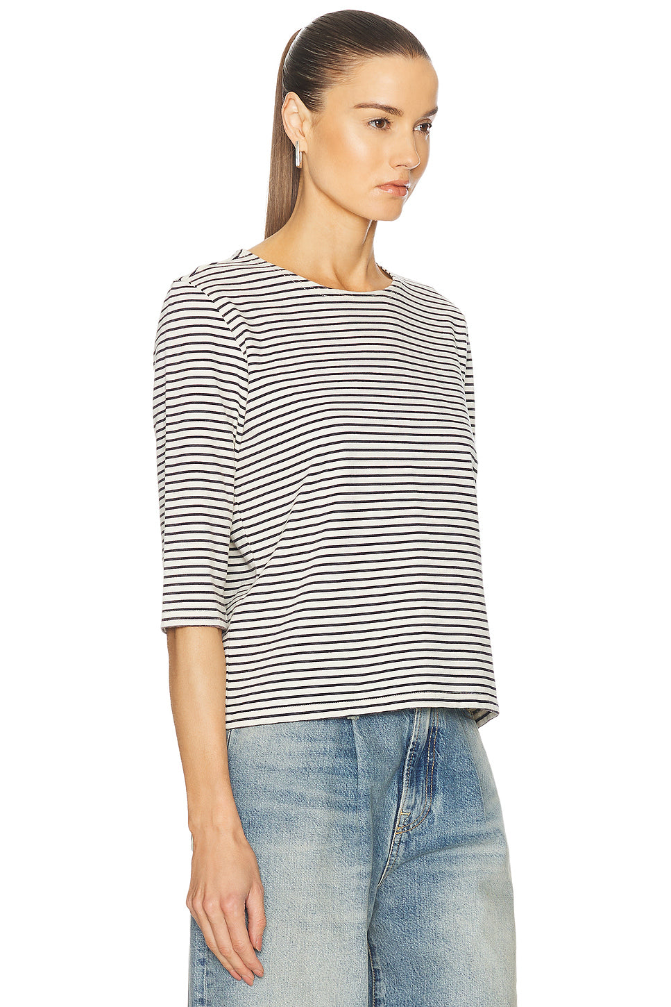 Elbow Sleeve Stripe Tee