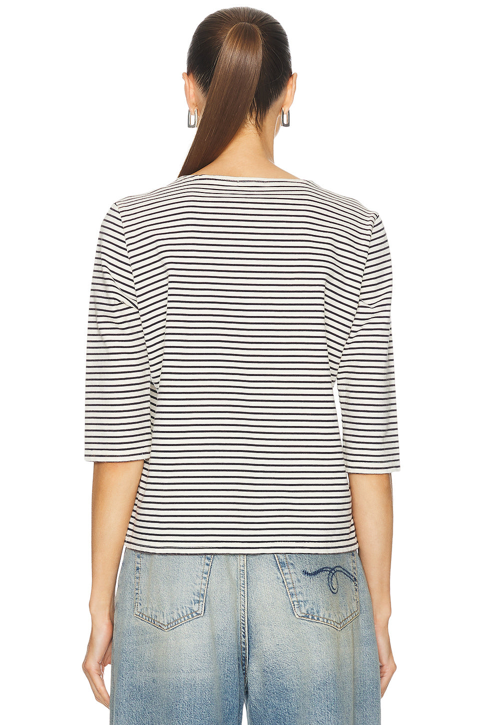 Elbow Sleeve Stripe Tee
